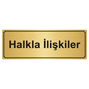 Halkla İli̇şki̇ler Yönlendi̇rme Levhasi 5cmx20cm Altin Renk Metal