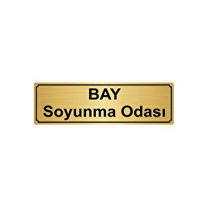 Bay Soyunma Odasi Yönlendi̇rme Levhasi 7cmx20cm Altin Renk Metal