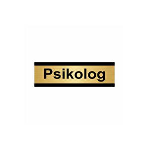 Psikolog 5x20cm Altın Renk Metal Yönlendirme Levhası
