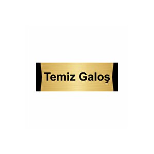 Temiz Galoş  10x20cm Altın Renk Metal Yönlendirme Levhası