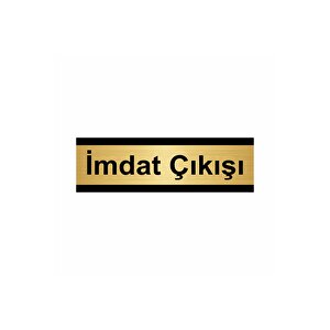 İmdat Çıkışı 10x20cm Altın Renk Metal Yönlendirme Levhası