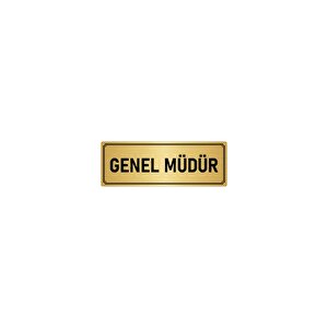 Metal Yönlendirme Levhası, Departman Kapı İsimliği Genel Müdür 7x20 Cm Altın Renk