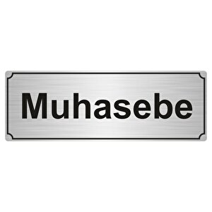 Muhasebe Yönlendi̇rme Levhasi 7cmx20cm Gümüş Renk Metal