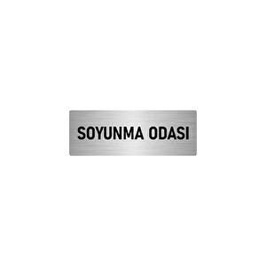 Metal Yönlendirme Levhası, Departman Kapı İsimliği Soyunma Odası 7x20 Cm Gümüş Renk