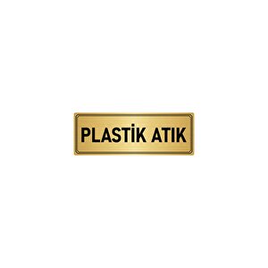 Metal Yönlendirme Levhası, Departman Kapı İsimliği Plastik Atık 7x20 Cm Altın Renk