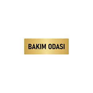 Metal Yönlendirme Levhası, Departman Kapı İsimliği Bakım Odası 7x20 Cm Altın Renk