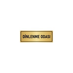 Metal Yönlendirme Levhası, Departman Kapı İsimliği Dinlenme Odası 7x20 Cm Altın Renk