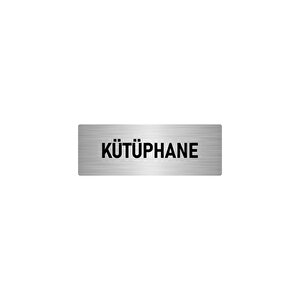Metal Yönlendirme Levhası, Departman Kapı İsimliği Kütüphane 5x20 Cm Gümüş Renk