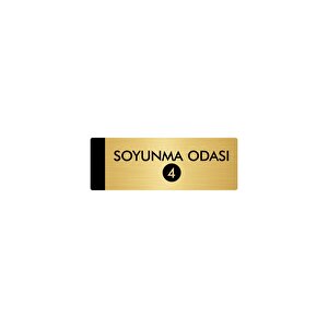 Metal Yönlendirme Levhası, Departman Kapı Isimliği Soyunma Odası(4) 7x20 Cm Altın Renk