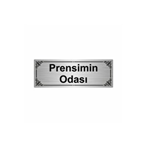 Prensimin Odası 7x20cm Gümüş Renk Metal Yönlendirme Levhası