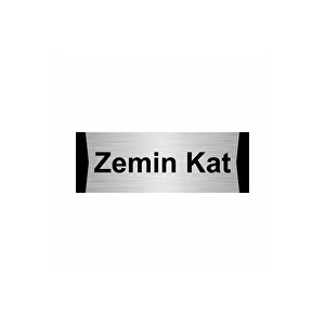 Zemin Kat 10x20cm Gümüş Renk Metal Yönlendirme Levhası