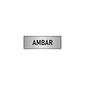 Metal Yönlendirme Levhası, Departman Kapı İsimliği Ambar 7x20 Cm Gümüş Renk