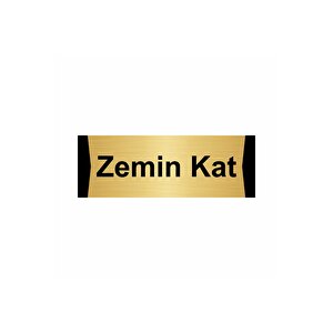 Zemin Kat 5x20cm Altın Renk Metal Yönlendirme Levhası
