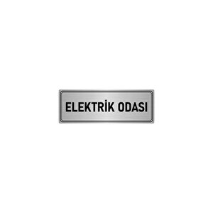 Metal Yönlendirme Levhası, Departman Kapı İsimliği Elektrik Odası 10x20 Cm Gümüş Renk