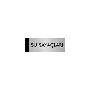 Metal Yönlendirme Levhası, Departman Kapı Isimliği Su Sayaçları 10x20 Cm Gümüş Renk