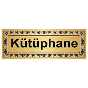 Kütüphane 7cmx20cm Metal Yönlendi̇rme Levhasi Altin Renk Metal