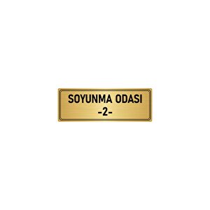 Metal Yönlendirme Levhası, Departman Kapı İsimliği Soyunma Odası 2 7x20 Cm Altın Renk