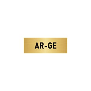 Metal Yönlendirme Levhası, Departman Kapı İsimliği Ar-ge 5x20 Cm Altın Renk