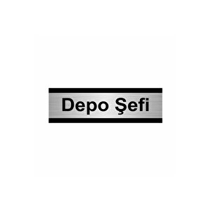 Depo Şefi 7x20cm Gümüş Renk Metal Yönlendirme Levhası