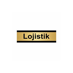 Lojistik 7x20cm Altın Renk Metal Yönlendirme Levhası