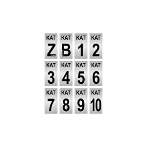 Apartman Bina Kat Numarası Levhası 7x14 Cm Altın Renk