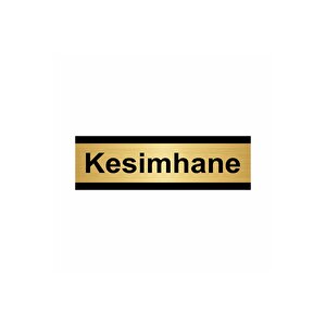 Kesimhane 7x20cm Altın Renk Metal Yönlendirme Levhası