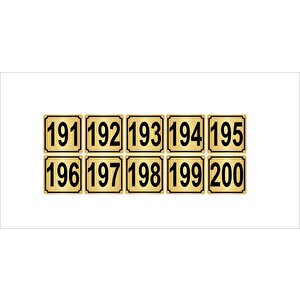 Metal Kapı,masa,dolap Numarası 10cmx10cm 10 Adet (191…200) Altın Renk Metal