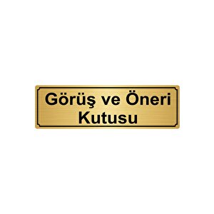 Görüş Ve Öneri̇ Kutusu Yönlendi̇rme Levhasi 10cmx20cm Altin Renk Metal