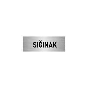 Metal Yönlendirme Levhası, Departman Kapı İsimliği Sığınak 7x20 Cm Gümüş Renk
