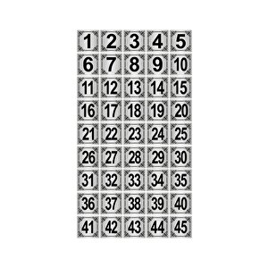Metal Kapı,masa,dolap Numarası 7x7cm 45 Adet (1..45) Gümüş Renk Metal