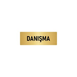 Metal Yönlendirme Levhası, Departman Kapı İsimliği Danışma 7x20 Cm Altın Renk