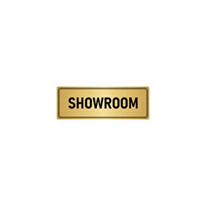 Metal Yönlendirme Levhası, Departman Kapı İsimliği Showroom 10x20 Cm Altın Renk