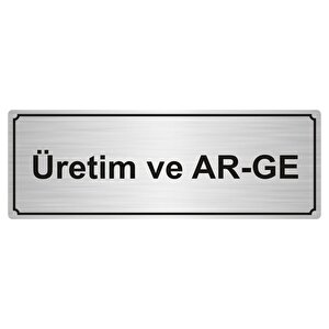 Üreti̇m Ve Ar-ge Yönlendi̇rme Levhasi 7cmx20cm Gümüş Renk Metal