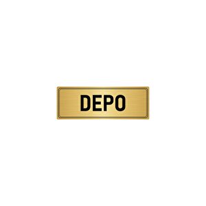 Metal Yönlendirme Levhası, Departman Kapı İsimliği Depo 5x20 Cm Altın Renk