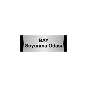 Bay Soyunma Odası 7x20cm Gümüş Renk Metal Yönlendirme Levhası