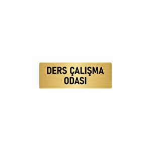 Metal Yönlendirme Levhası, Departman Kapı İsimliği Ders Çalışma O 10x20 Cm Altın Renk