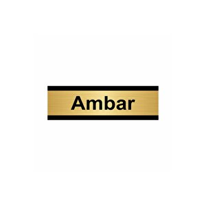 Ambar 10x20cm Altın Renk Metal Yönlendirme Levhası