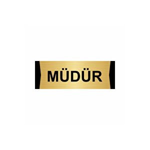 Müdür 5x20cm Altın Renk Metal Yönlendirme Levhası