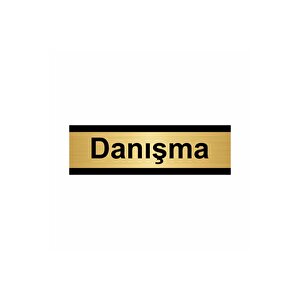 Danışma 10x20cm Altın Renk Metal Yönlendirme Levhası