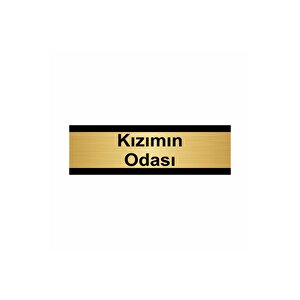 Kızımın Odası 5x20cm Altın Renk Metal Yönlendirme Levhası