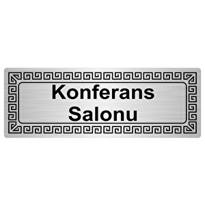 Konferans Salonu 7cmx20cm Metal Yönlendi̇rme Levhasi Gümüş Renk Metal