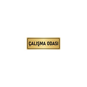 Metal Yönlendirme Levhası, Departman Kapı İsimliği Çalışma Odası 5x20 Cm Altın Renk