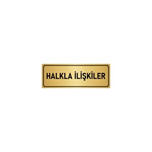 Metal Yönlendirme Levhası, Departman Kapı İsimliği Halkla İlişkiler 5x20 Cm Altın Renk