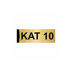 Kat 10  5x20cm Altın Renk Metal Yönlendirme Levhası