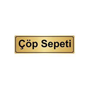 Çöp Sepeti̇ Yönlendi̇rme Levhasi 5cmx20cm Altin Renk Metal