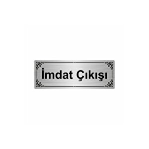 İmdat Çıkışı 7x20cm Gümüş Renk Metal Yönlendirme Levhası