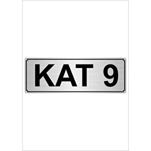Kat 9  5cmx20cm Metal Yönlendirme Levhası Gümüş Renk