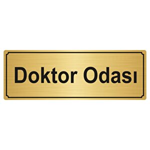 Doktor Odasi Yönlendi̇rme Levhasi 10cmx20cm Altin Renk Metal