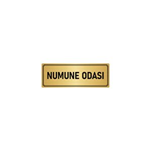 Metal Yönlendirme Levhası, Departman Kapı İsimliği Numune Odası 7x20 Cm Altın Renk