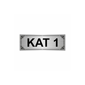 Kat 1  7x20cm Gümüş Renk Metal Yönlendirme Levhası